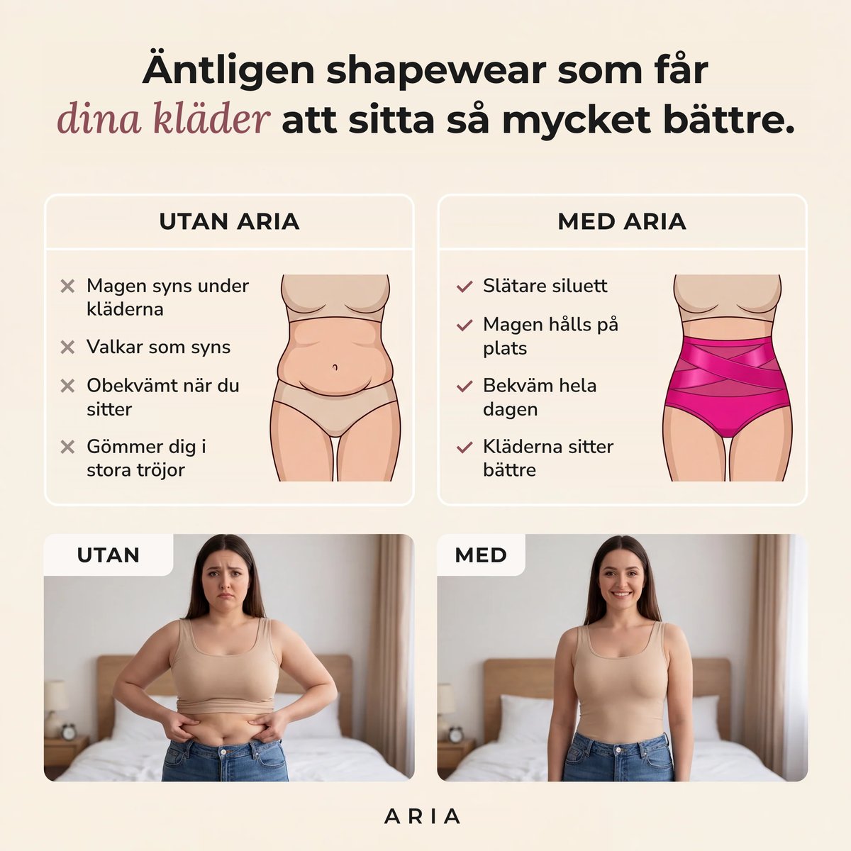 Aria Formande Trosor - En jämnare mage under kläderna